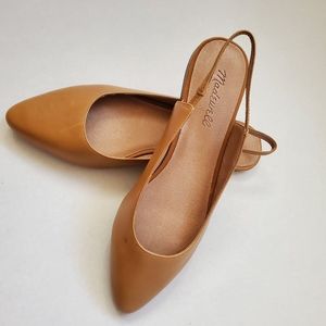 Madewell desert camel slingback flat size 8